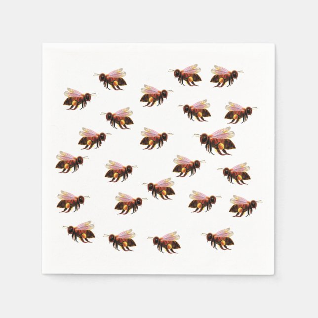 Honey Bee Flying  Napkins (Front)