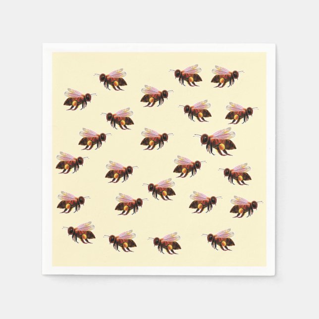 Honey Bee Flying   Napkins (Front)