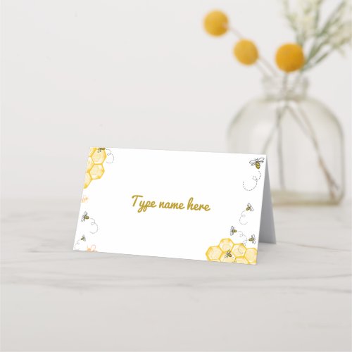 Honey Bee Food Tent Labels Place Card