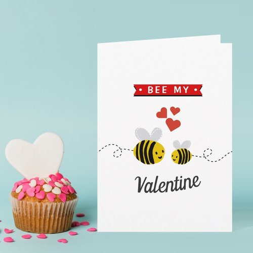 Honey Bee Funny Whimsy Valentines Day Card