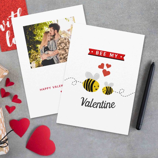 Honey Bee Funny Whimsy Valentine's Day Holiday Card (Creator Uploaded)