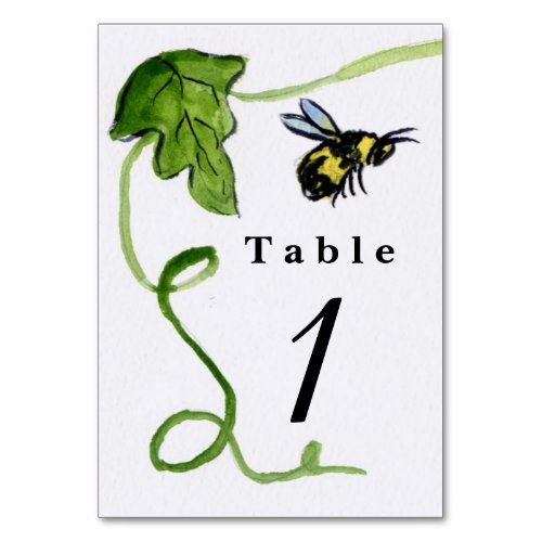 Honey Bee Garden Table Cards Custom Numbers