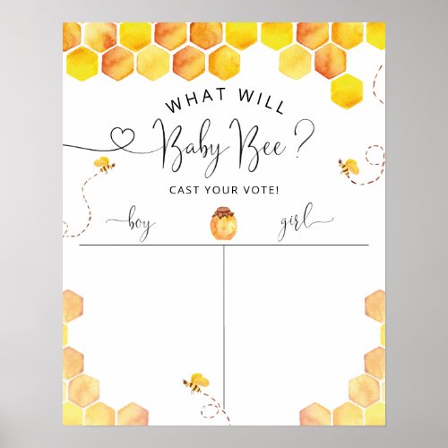 Honey Bee Gender Reveal Voting Sign