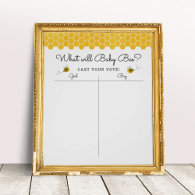 Honey Bee Gender Reveal Voting Sign