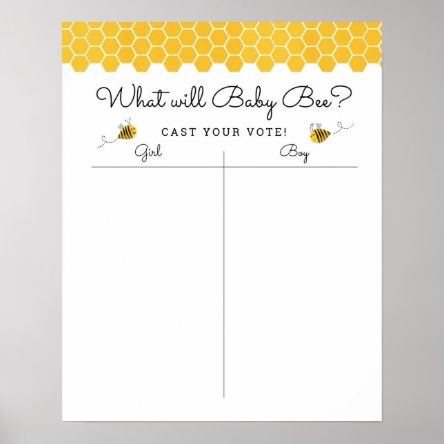 Honey Bee Gender Reveal Voting Sign (Front)