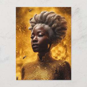 Honey Bee Goddess Dressed in Gold Postcard