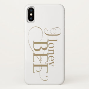 Honey Bee Gold Beautiful Type Modern Vintage iPhone X Case