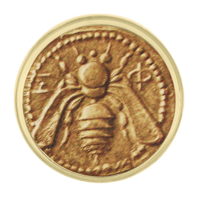 HONEY BEE GOLD FINISH LAPEL PIN (Front)