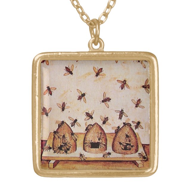 HONEY BEE GOLD PLATED NECKLACE (Front)