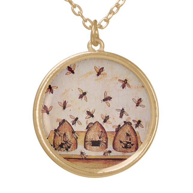 HONEY BEE GOLD PLATED NECKLACE (Front)