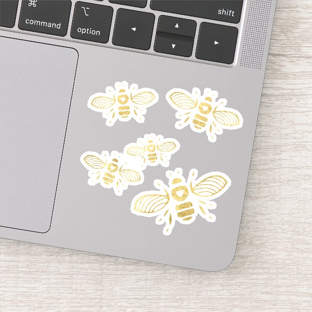 Honey Bee Gold Sticker (Detail)