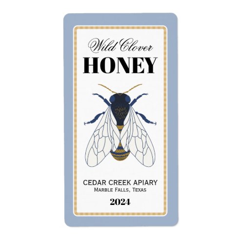 Honey Bee Golden Frame Label