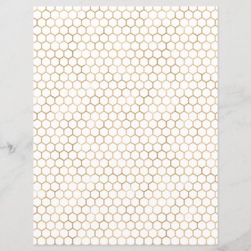 Honey Bee Golden Honeycomb Scrapbook Paper Sheet
