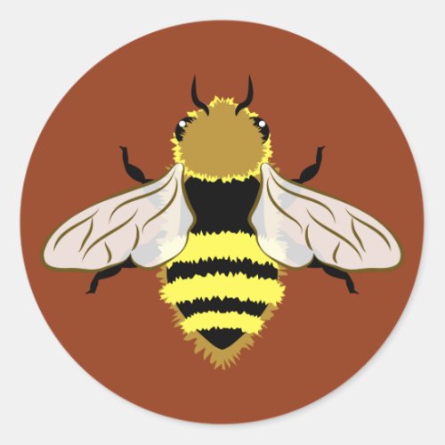 Honey Bee Graphic Classic Round Sticker
