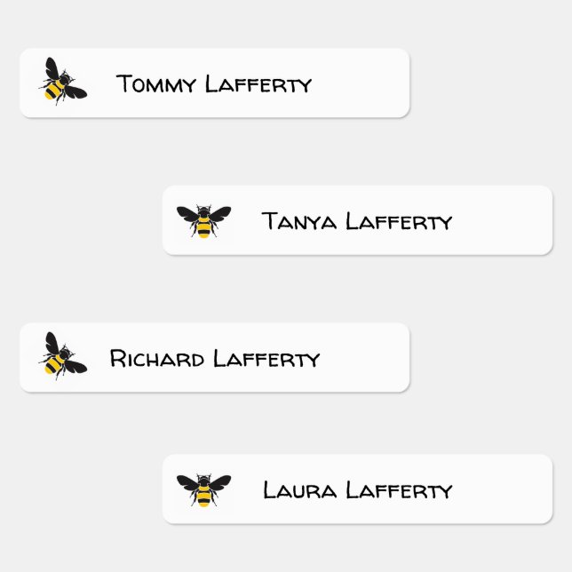 Honey Bee Graphic Laundry Kids' Labels (Group)