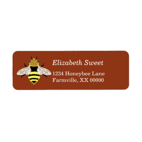Honey Bee Graphic Personalized Label