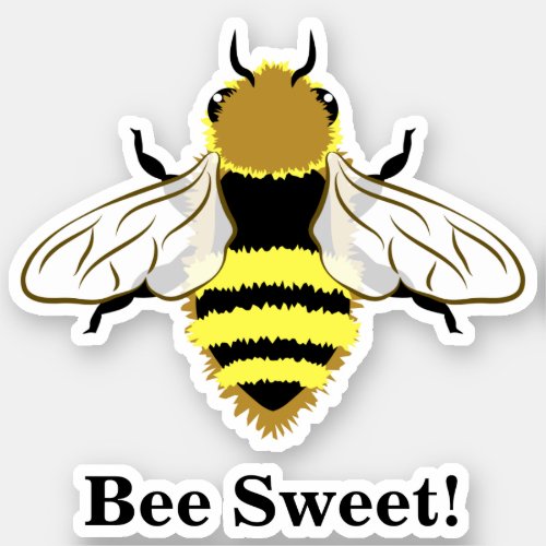 Honey Bee Graphic with Custom Text Sticker