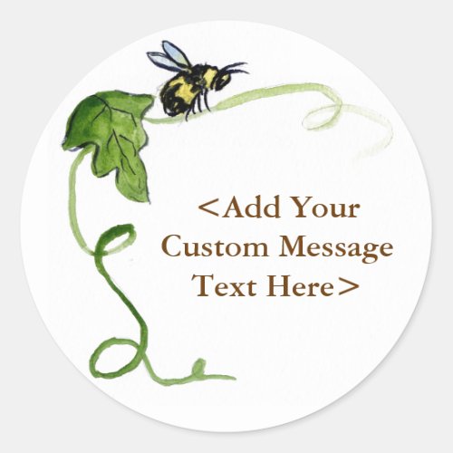 Honey Bee  Green Vine Label Stickers