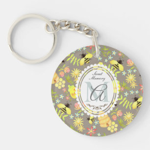 Honey Bee Grey Keychain