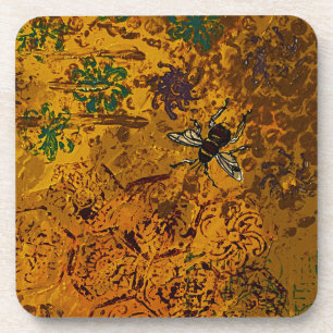 Honey Bee Hard plastic coaster