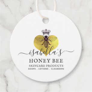 Honey Bee Heart Skincare Faux Gold Foil Favor Tags