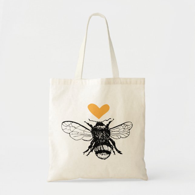 Honey Bee Heart Tote (Front)