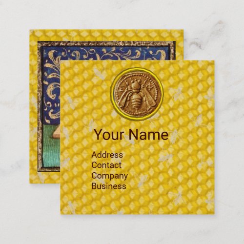 HONEY BEE HIVBEEKEEPINGBEEKEEPERAPIARIST SQUARE BUSINESS CARD