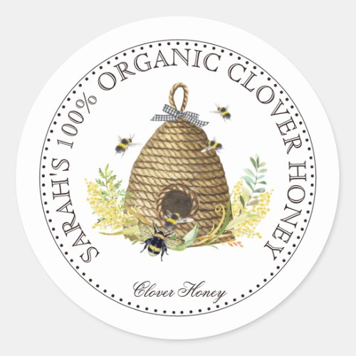 Honey Bee Hive Honey Jar Label