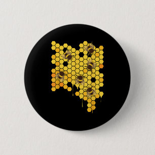 Honey Bee Hive Honeycomb Beekeeping Beekeeper Gift Button