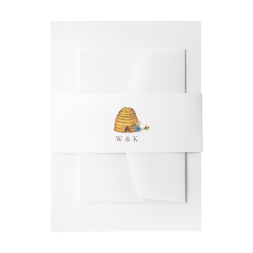 Honey Bee Hive  Invitation Belly Band