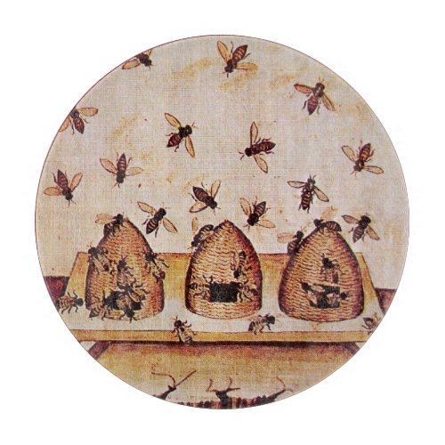 HONEY BEE HIVES Medieval Apiary Beekeeper Cutting  Cutting Board