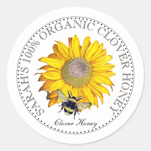 Honey Bee Honey Jar Label