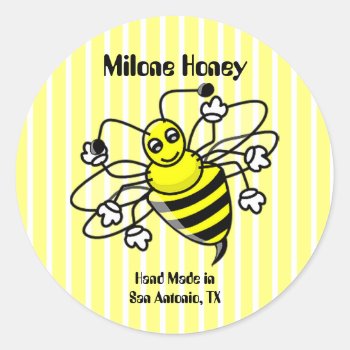 Honey Bee Honey Label Sticker by Lilleaf at Zazzle
