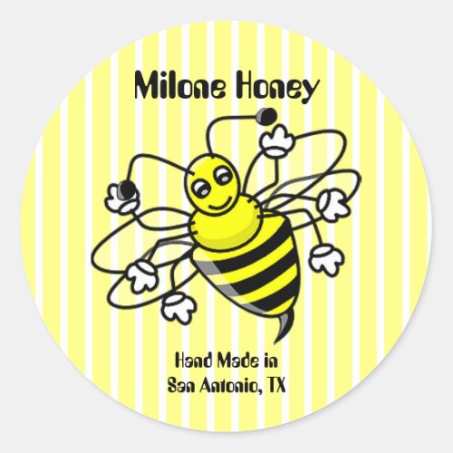 Honey Bee Honey Label Sticker