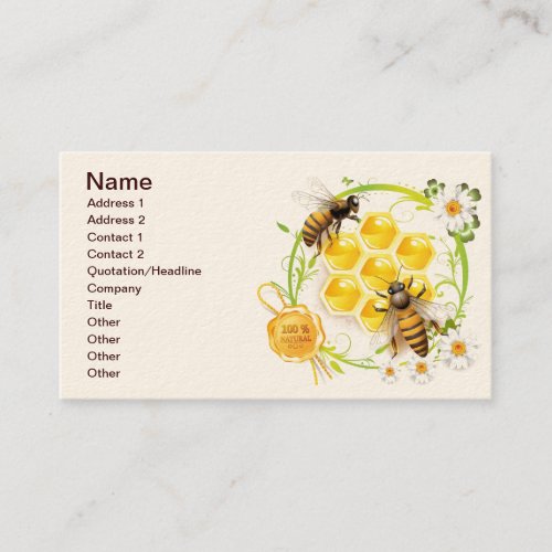 Honey Bee Honey Seller Beekeeper Apiarist Business Card