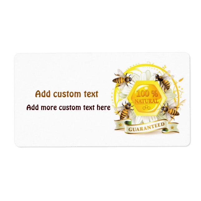 Honey Bee Honey Seller Beekeeper Apiarist Label (Front)