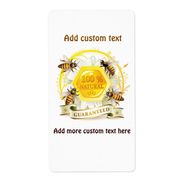 Honey Bee Honey Seller Beekeeper Apiarist Label (Front)