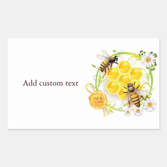 Honey Bee Honey Seller Beekeeper Apiarist Rectangular Sticker (Front)