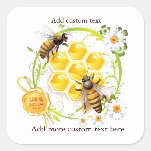 Honey Bee Honey Seller Beekeeper Apiarist Square Sticker