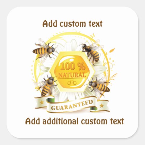 Honey Bee Honey Seller Beekeeper Apiarist Square Sticker