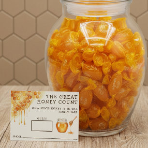 Honey Bee Honeycomb Baby Shower Guess How Many Enclosure Card