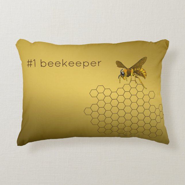 Honey Bee Honeycomb Beekeeper Apiarist Custom Accent Pillow (Front)