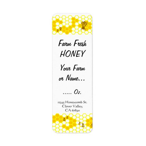 Honey Bee Honeycomb Custom 075 x 225 label