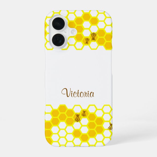 Honey Bee Honeycomb Custom 3" Round Sticker iPhone Case (Back)