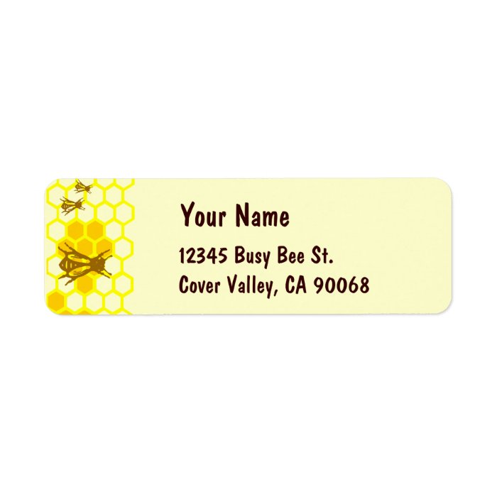 Honey Bee Honeycomb Custom Address Labels