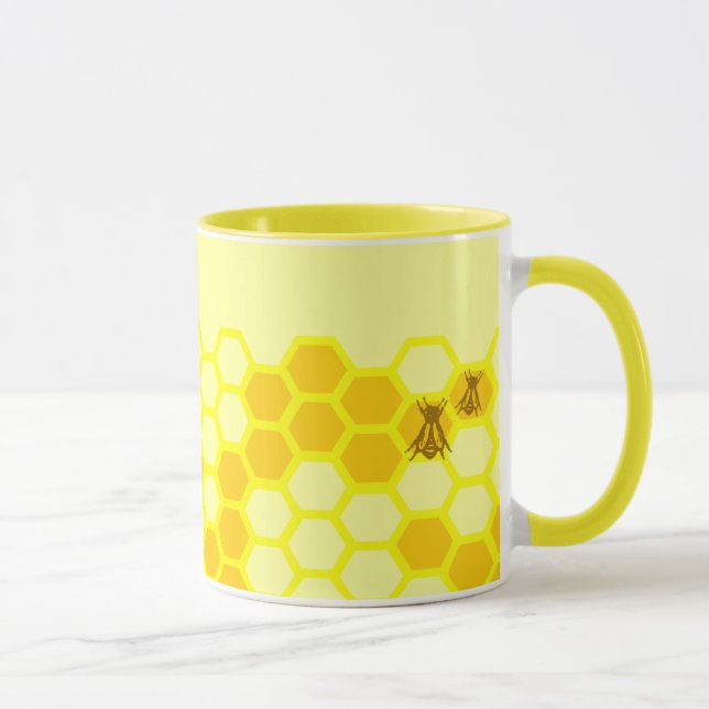 Honey Bee Honeycomb Custom Coffee Cup (Right)