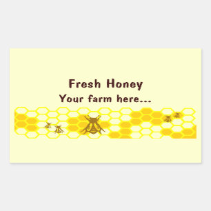 Honey Bee Honeycomb Custom Jar Label Stickers