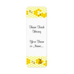 Honey Bee Honeycomb Custom Jar Labels