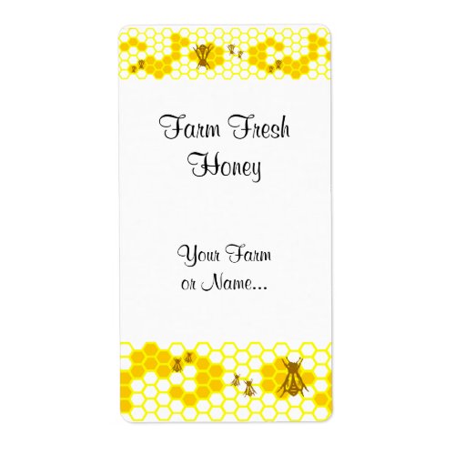 Honey Bee Honeycomb Custom Shipping Label