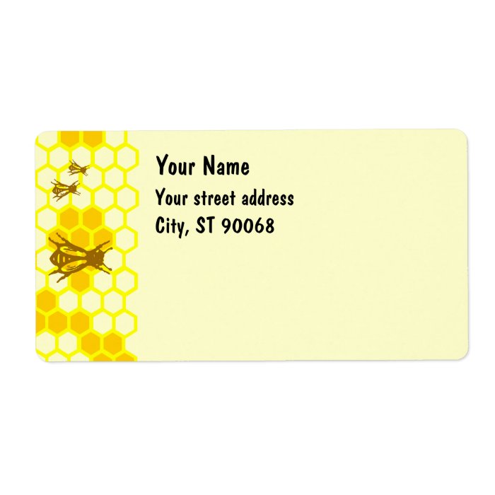 Honey Bee Honeycomb Custom Shipping Labels